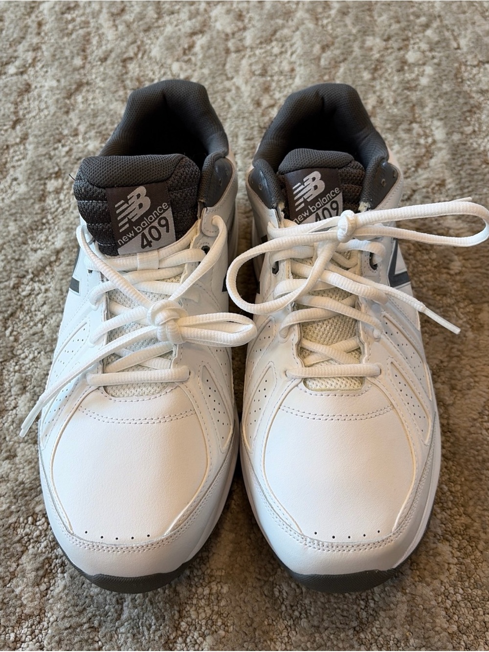 New Balance 409 Leather Cushioned Sneakers White/Gray Men’s Size 11 4E NEW
